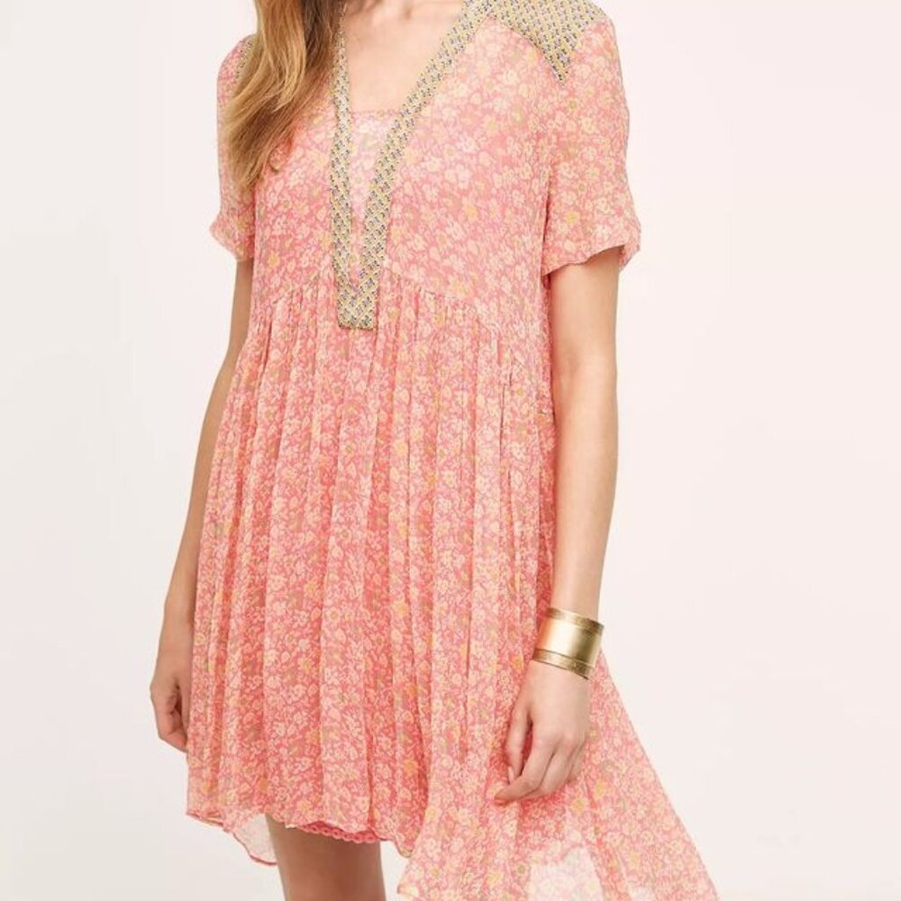 Maeve Morning Glory Swing Dress in Pink - Size 4